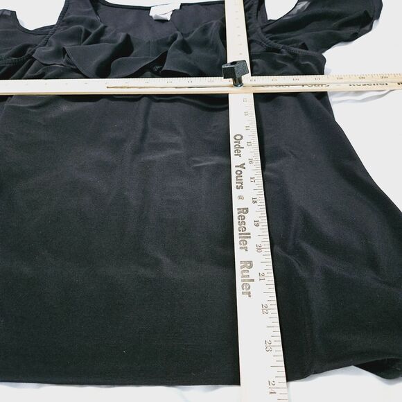 Ivy Road Womens Blouse Black Size Large Polyester Blend Cold Shoulder Pullover - Picture 4 of 12